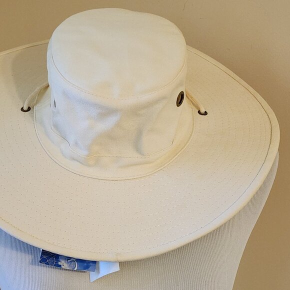 DORFMAN-PACIFIC 100% Cotton Canvas Tan Floater Fishing Sun Bucket Hat Safari S/M - Picture 6 of 15